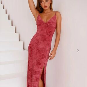 Hello Molly Pink Slit Maxi Dress